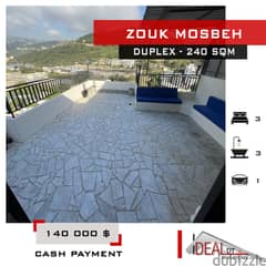 Fully Furnished Apartment for sale in Zouk Mosbeh 240sqm ref#jc250695