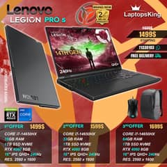 Lenovo Legion Pro 5 i7-14650hx Rtx 4060 240hz Qhd+ 16" Gaming Laptops