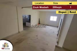 Zouk Mosbeh 200m2 | Rent | Depot | Open Space | Two Entrances | EL |
