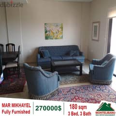 270000$!!Fully Furnished Apartment for sale in Mar Mikhayel