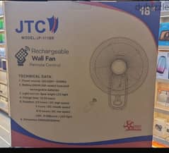jtc rechargeable wall fan with remote control 18-inch