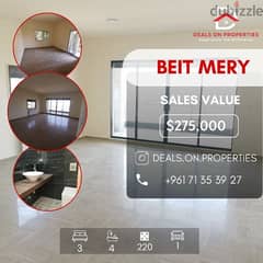 Apartment for sale in Beit Mery شقة للبيع في بيت مري