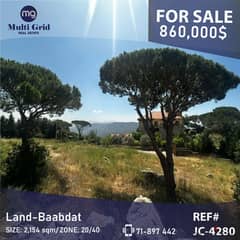 Land for Sale in Baabdat. JC-4280, أرض للبيع في بعبدات