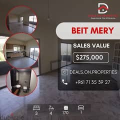 Apartment for sale in Beit Mery شقة للبيع في بيت مري