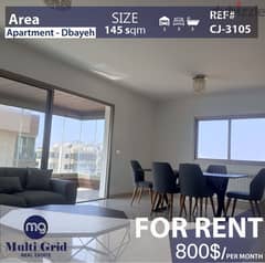 Apartment for Rent in Dbayeh, CJ-3105, شقة للإيجار في ضبية