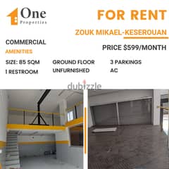 COMMERCIAL (SHOP-GARAGE. . ) for rent in ZOUK MIKAEL / KESEROUAN.