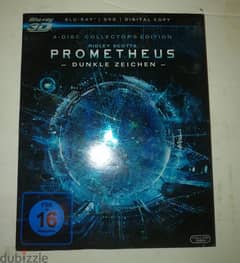 Prometheus Bluray 3d + bluray + dvd + digital copy slip cover 4 discs