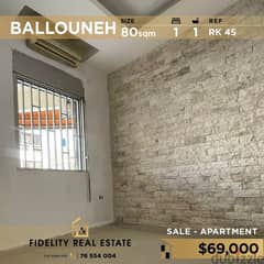Apartment for sale in Ballouneh RK45 شقة للبيع في بلونة