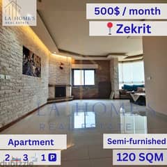 apartment for rent in zekritشقة للايجار في زكريت