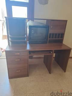 Desk with TV, both for 200 dollars