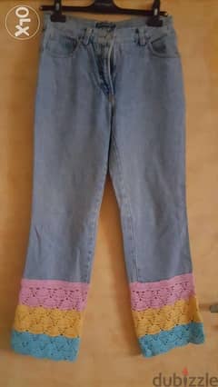 Compagnia Italiana jeans with crochet 38 40جينز مع كروشيه