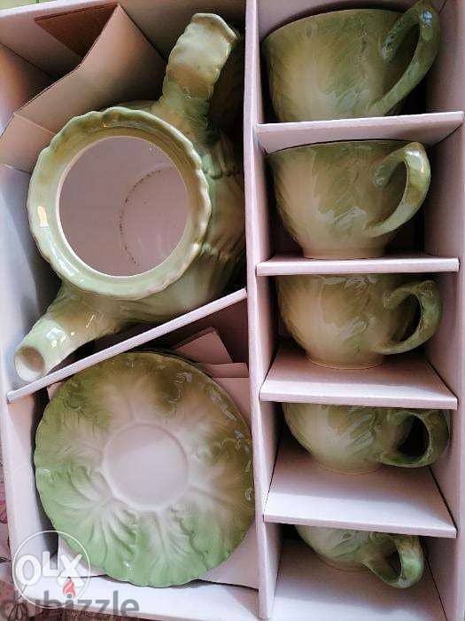 Hand painted tea set. Made in japan. Jug and 6 cup sets 5