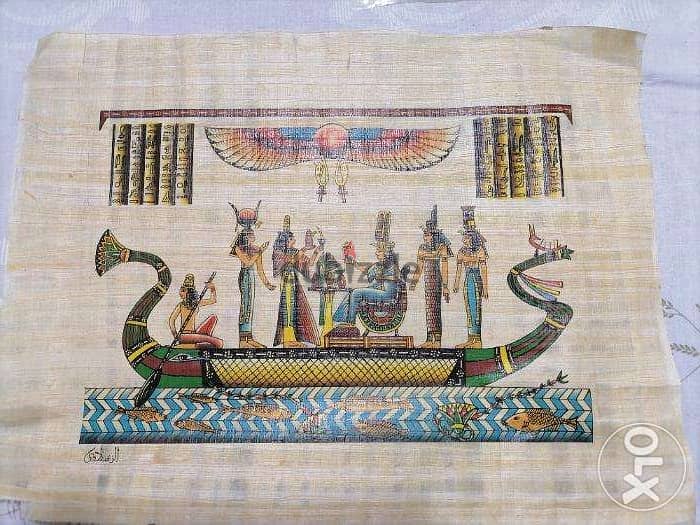 Two genuine papyrus painting. Bought from egypt. 43x33cm 1