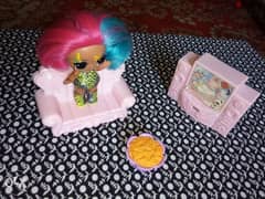 LOL MGA RARE DOLL SET has colored hair &face style+Sofa +Dvd +chips=14