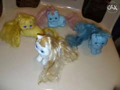 LITTLE PRETTY KITTIES Mattel 1989 small toys colored hair, all=30$