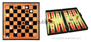 Brand New Plastic Folding Chess, Checkers & Backgammon Magnetic Board