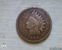 USA Indian Head Cent Copper Bronze year 1894