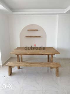 Dinning table massive wood style طاولة صفرة خشب روماني ماسيف