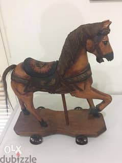 antique wooden Persian horse