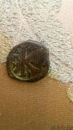 Half Follis Byzantine Arabian Bronze Coinنصف فلس بيزنطي عربي سك زمن