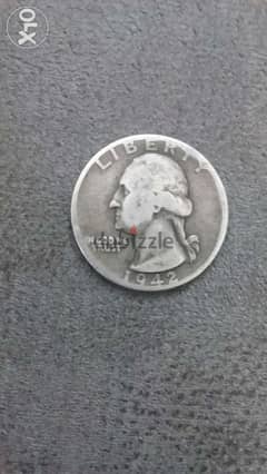 USA Quarter Dollar Silver Coin year 1942