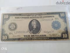 USA Ten Dollars Jackson mint Fedral Bank Reserve Banknoteyear 1914