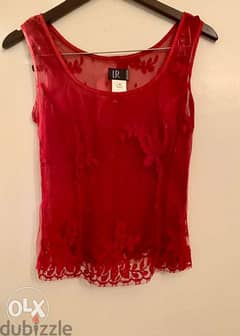LEA ROME PARIS red french lace outfit