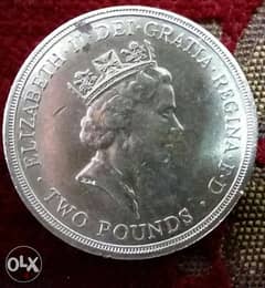 Two UK pounds £2 Memorial For Scottish Commonwealth Games year 1986