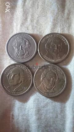 set of 4 Coins 1 USA Commemorative President Bronze Coin