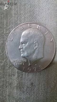 USA One Dollar Coin Memorial for president Dwight Eisenhower year 1978