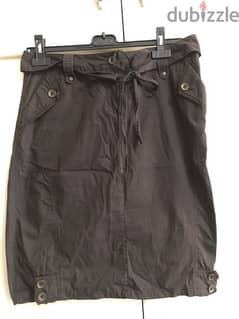 Long brown skirt, jupe marron tissu sayfi