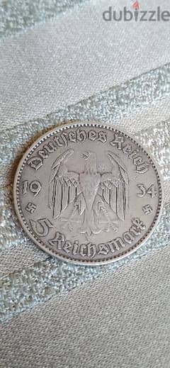 German Nazi Silver Memorial Coin for Churech Potesdam year 1934