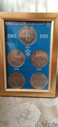 United Kingdom Crown Set Memorial Coins 1965 to 1981