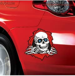 funny skeleton car sticker