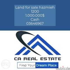 land for sale hazmieh 1200m2 cash