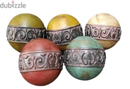 Wooden Artisan Colored Decorative Balls Finely Crafted AShop™