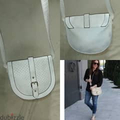 bag white cross real leather