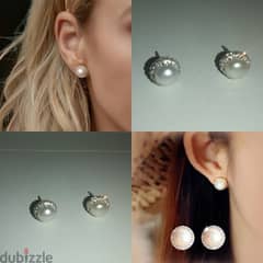 pearl earrings with cz