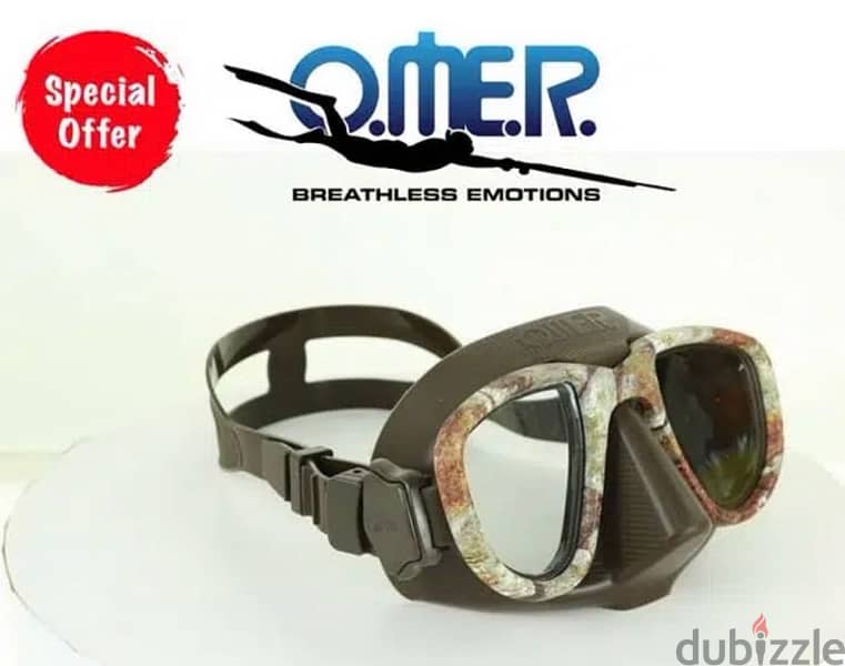 Omer camo mask and snorkle for diving spearfishing ناضور للغطس 1