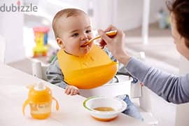 1) Baby Avent Feeding Bib (NEW) and 2) unspillable Baby bowl