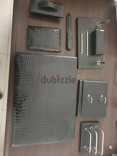 true leather set for office table 2