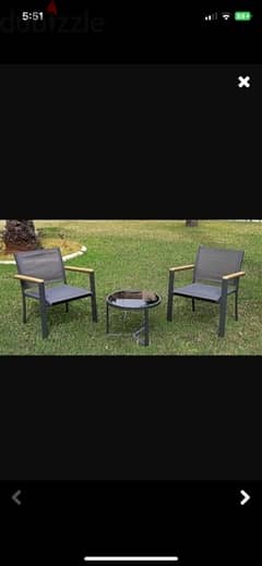 Steel Set 2 Chairs + Table . طقم حديد ٢ كرسي+ طاولة