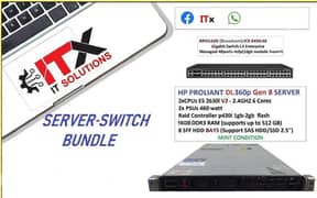 HP server proliant dl360 gen8 e5 2630l v2+ Brocade 48G 10gbSfp switch