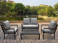Samford grey 2s aluminum garden outdoor sofa seats طقم المنيوم خارجي