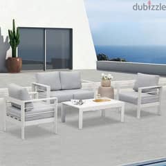 BIANCA 5s WHITE aluminum garden outdoor sofa seats طقم المنيوم خارجي