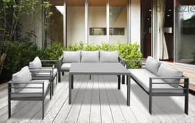 BIANCA 7S GREY aluminum garden outdoor sofa seats طقم المنيوم خارجي
