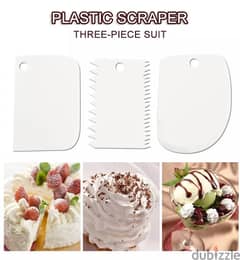 Set of 3 Plastic Dough Scrapers