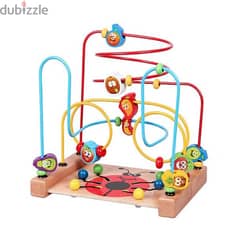Wooden Toy Abacus Beads Mazed Roller Coaster Wood