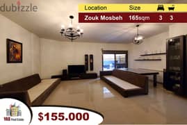 Zouk Mosbeh 165m2 + 120m2 Terrace | Mint Condition | Open View | TO