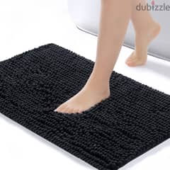 Microfiber Anti Slip Mat. 80x50cm. Dark-Grey-Brown-Black. PVC Backing.